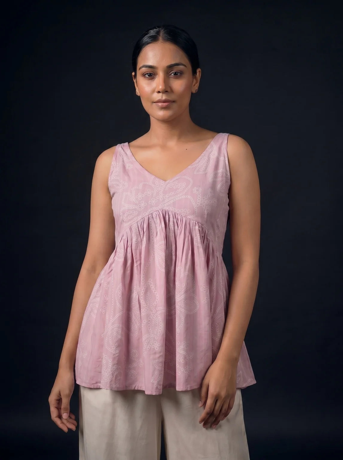 baby pink schiffli top studio front alternate