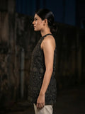black halter kurti side view