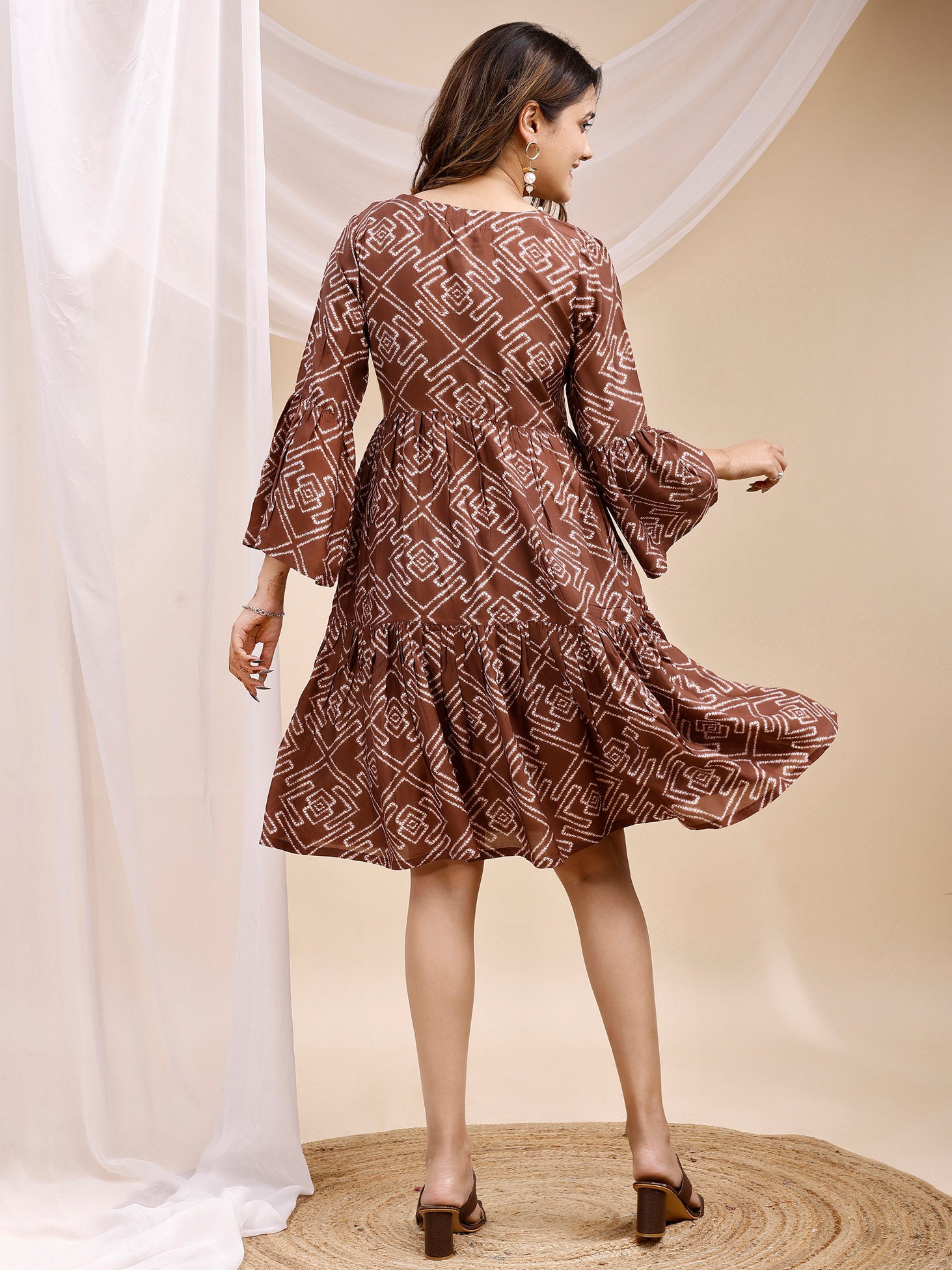 Viscose Muslin Brown Dress2