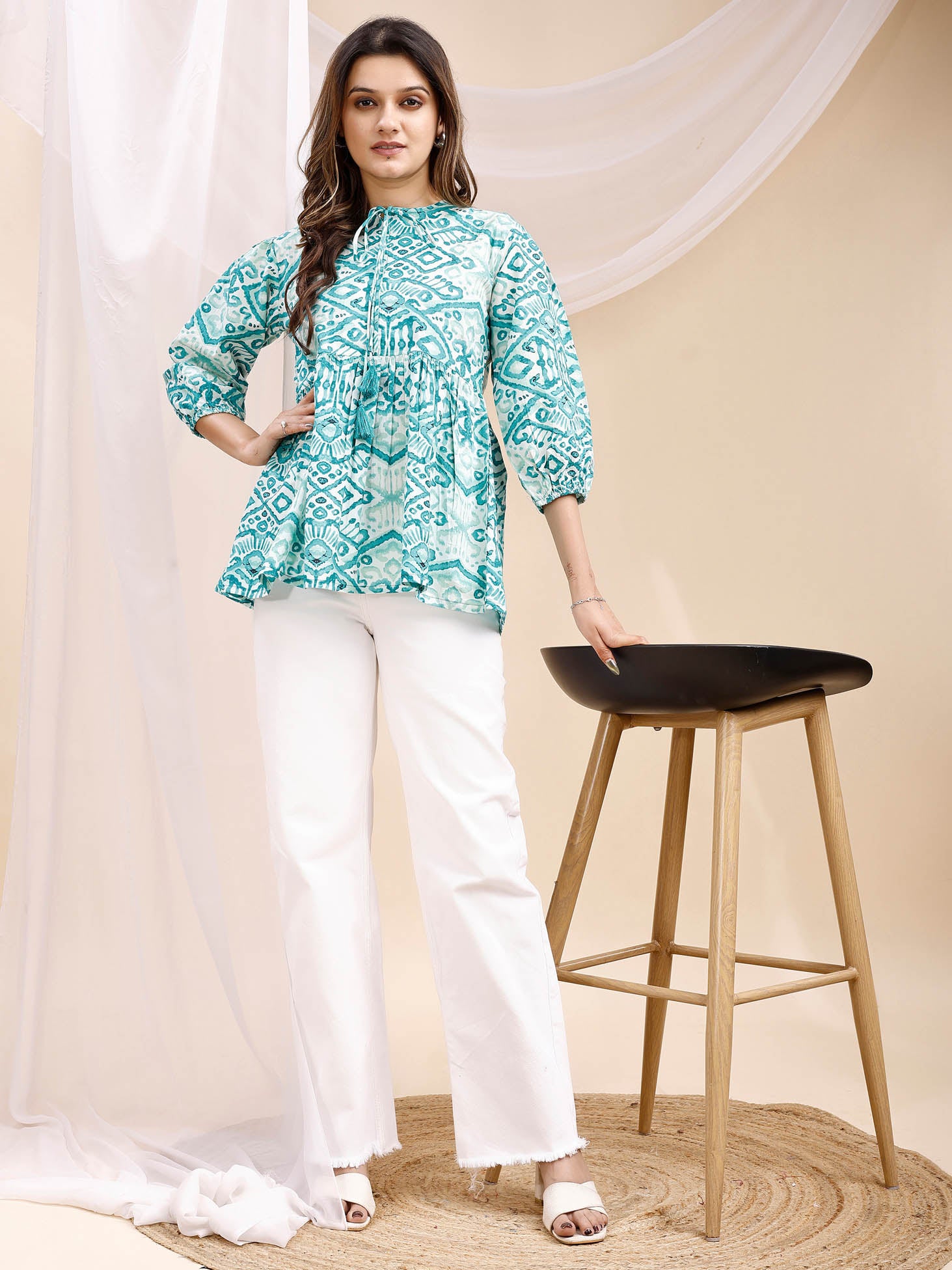 Cotton Turquoise Kurti 2