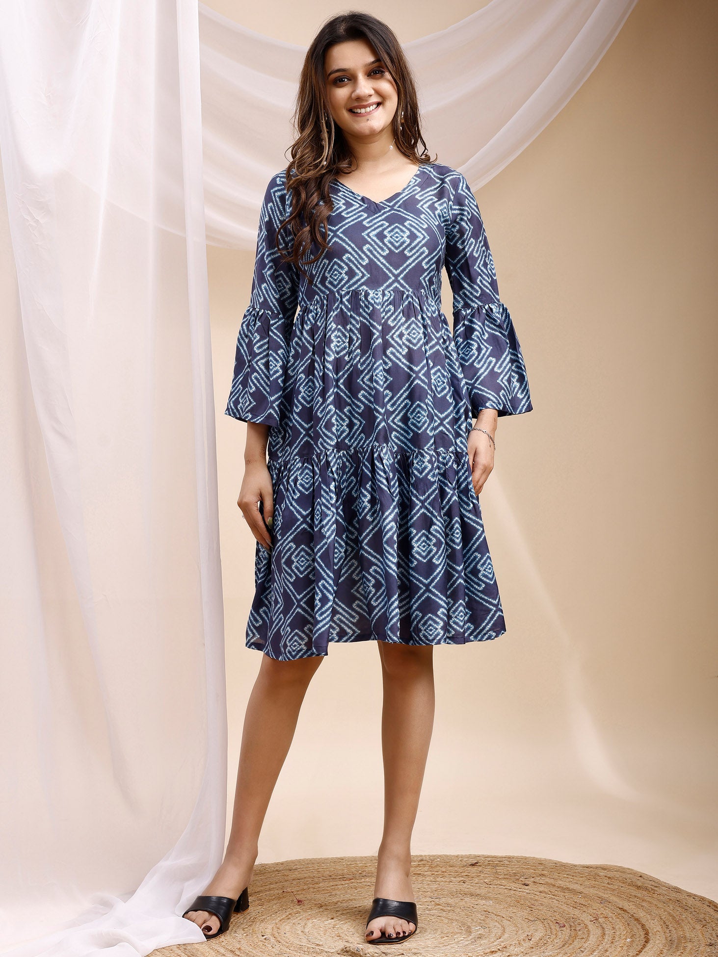Viscose Muslin Blue Dress 3