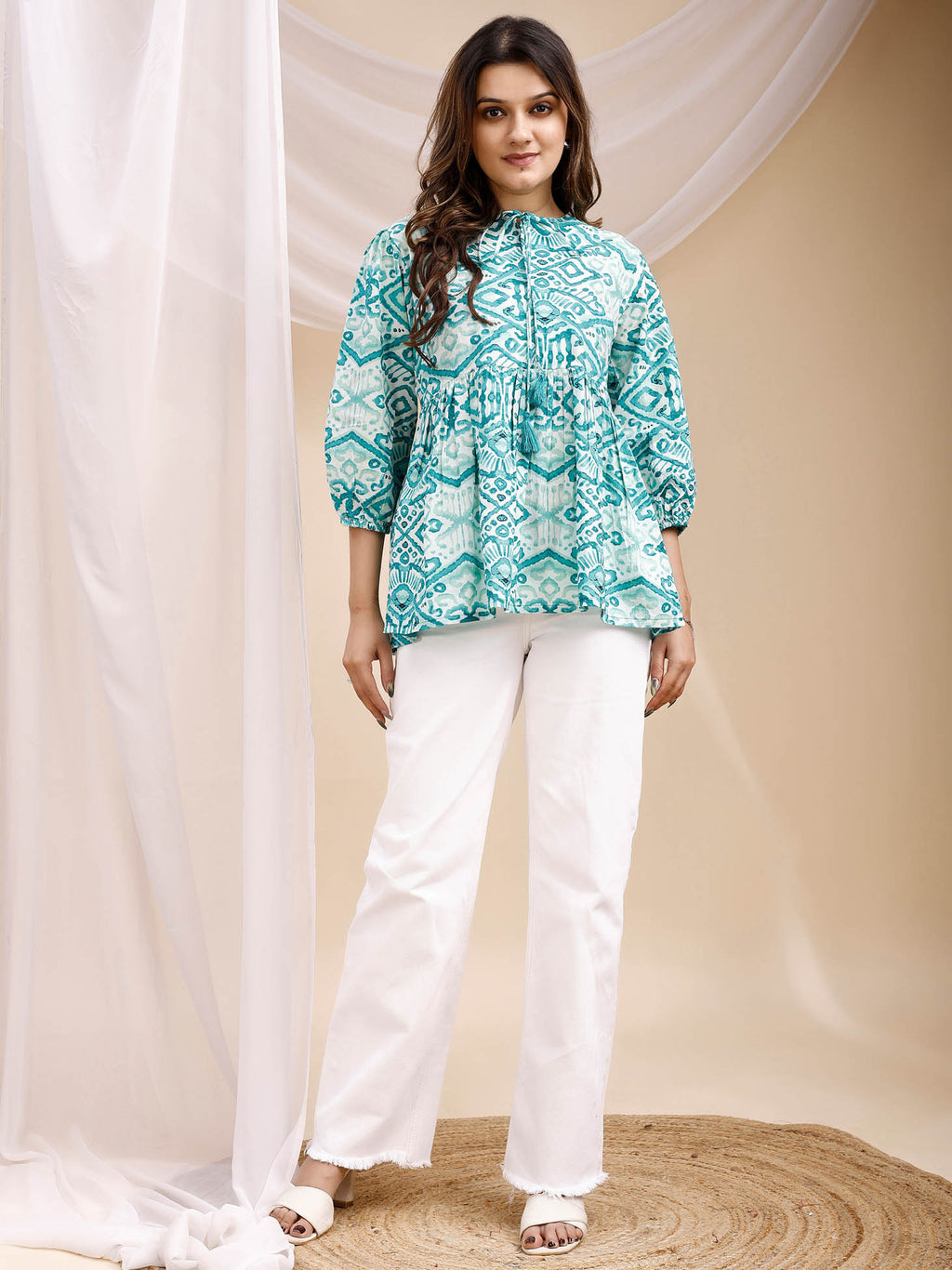 Cotton Turquoise Kurti 5