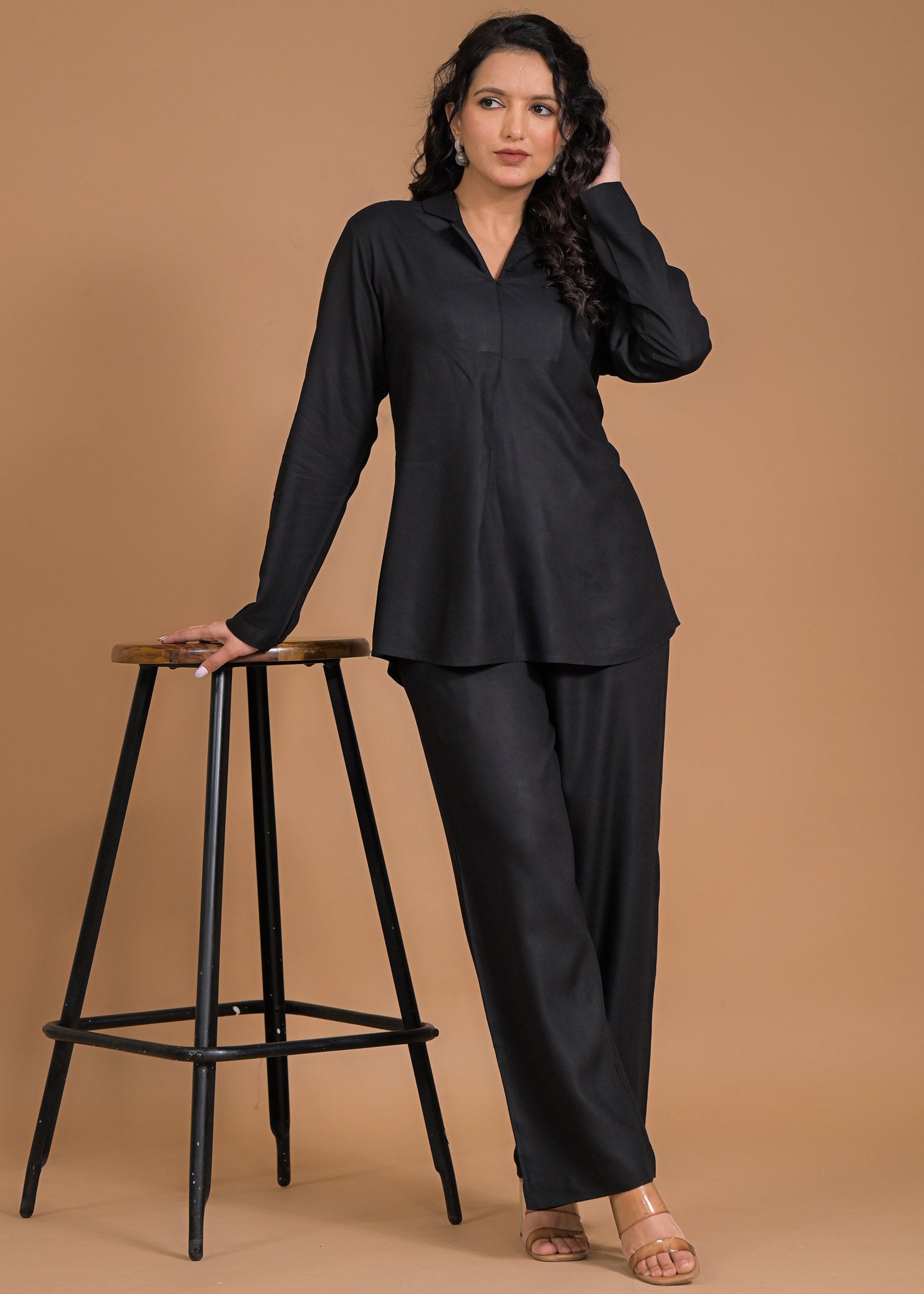 Rayon Black Coord Set
