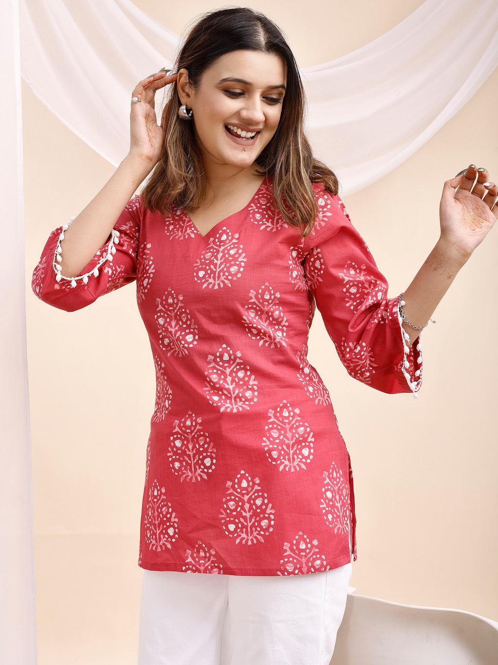 Cotton Magenta Kurti 1