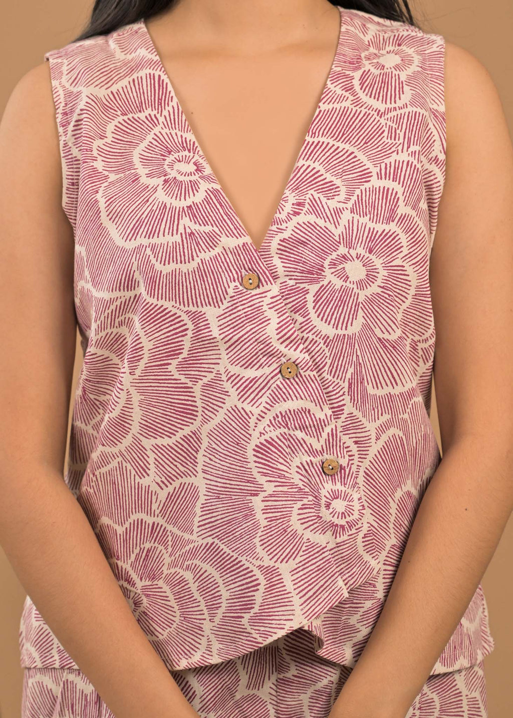 Pure Cotton Casual Wear Co-ord Set Neckline