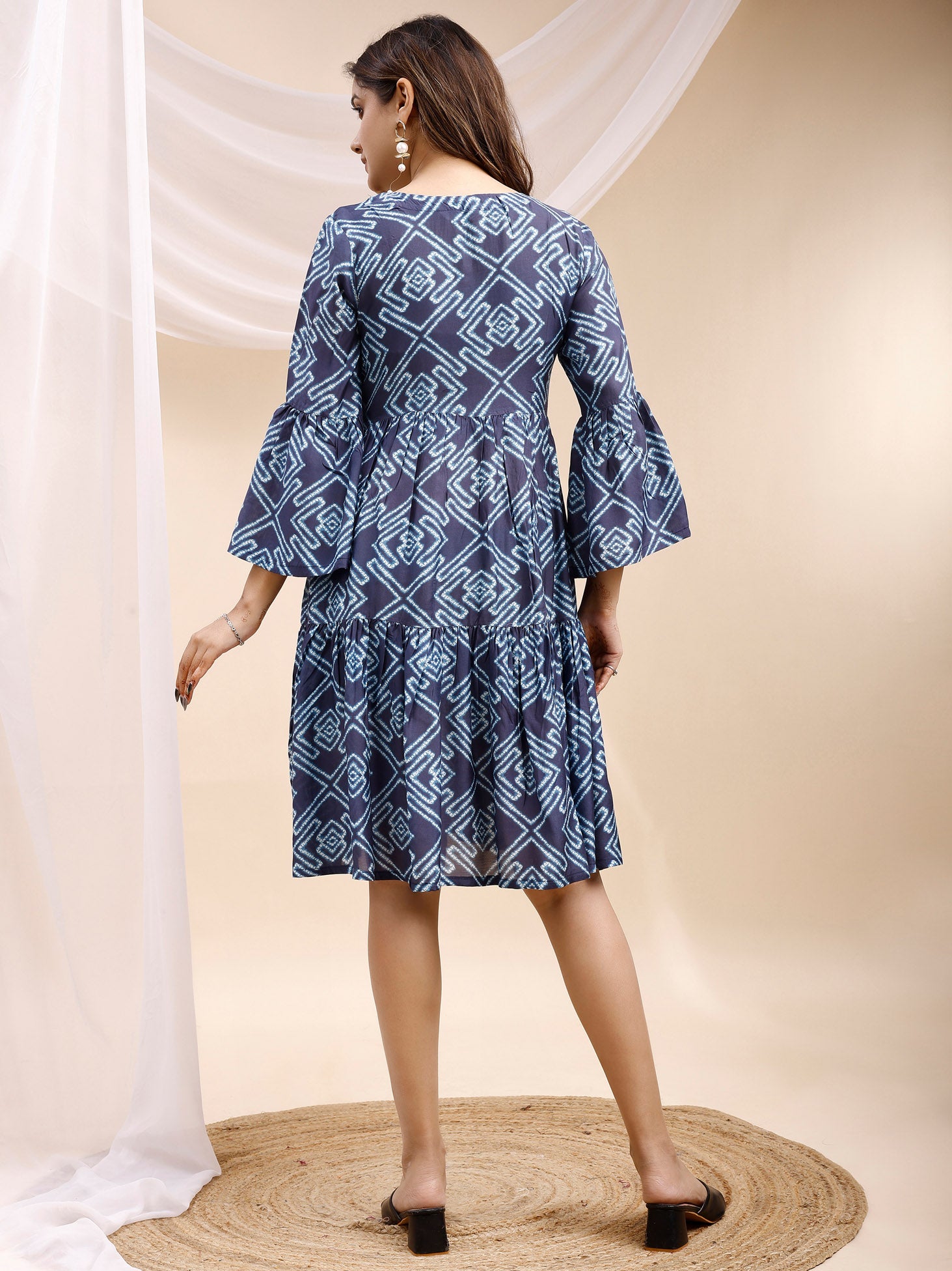 Viscose Muslin Blue Dress 4