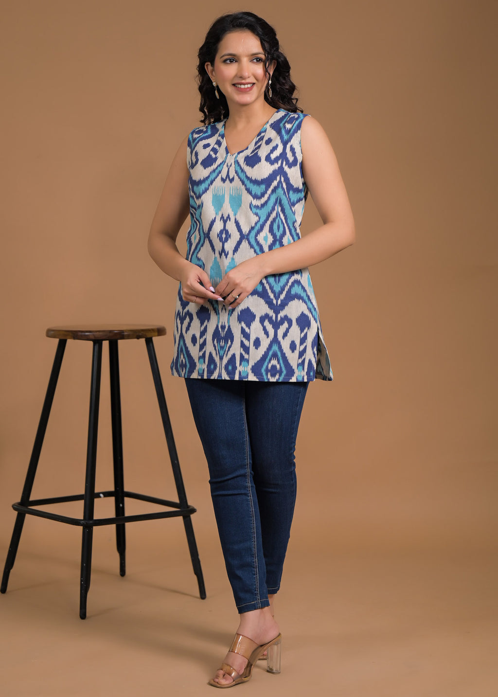 Pure Cotton Indigo Short Kurti 1