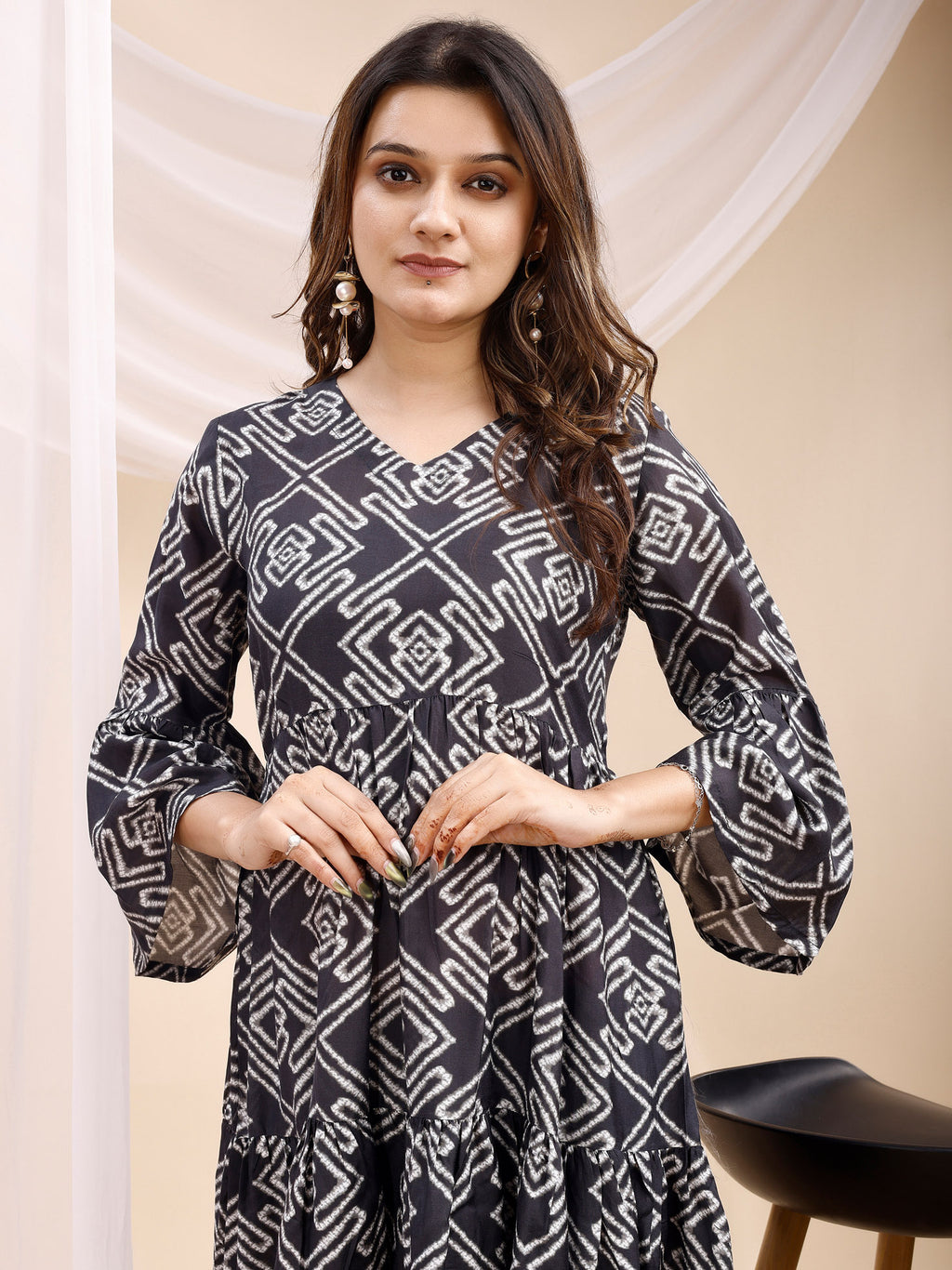 Viscose Muslin Black Dress5