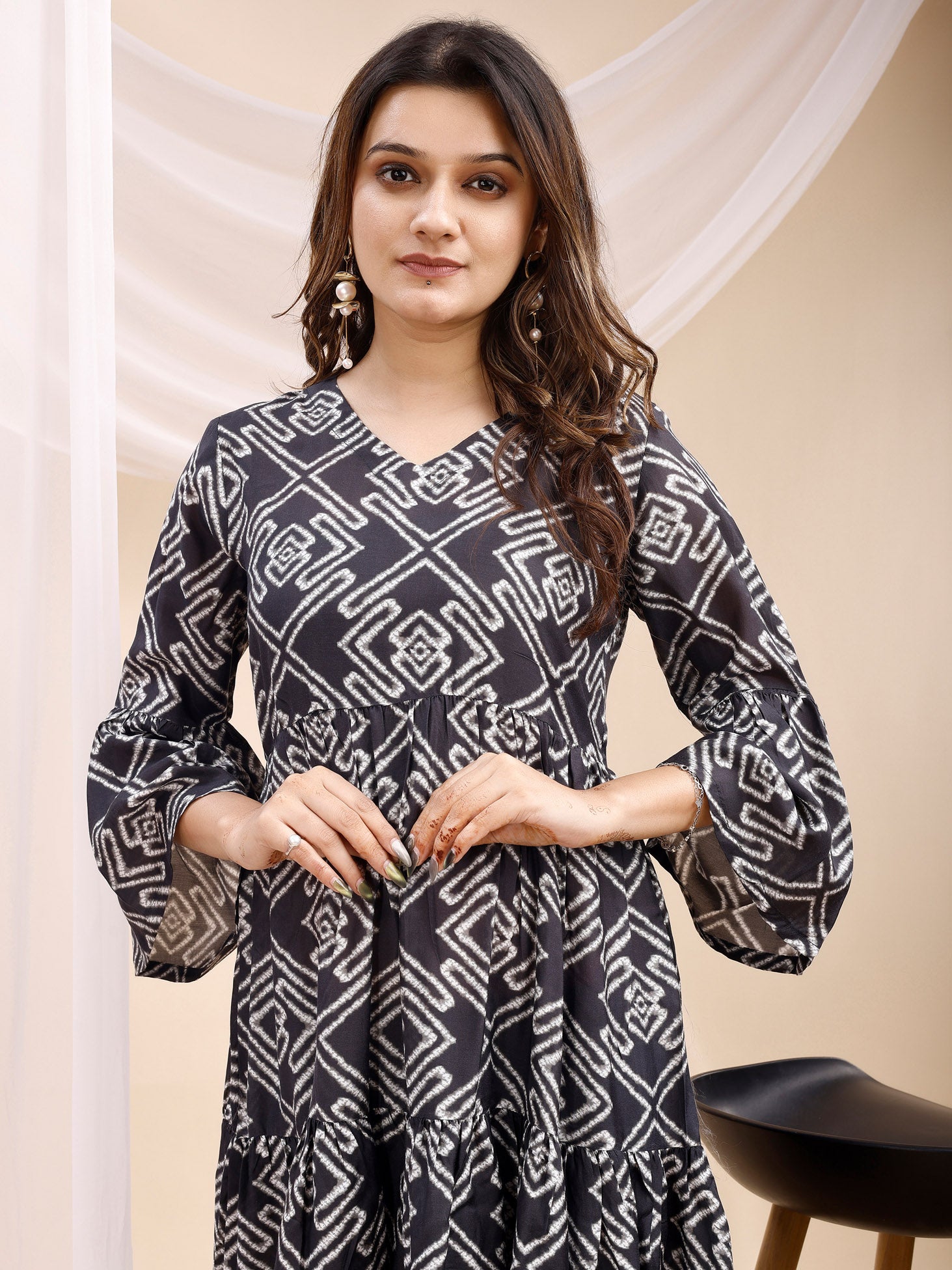 Viscose Muslin Black Dress5