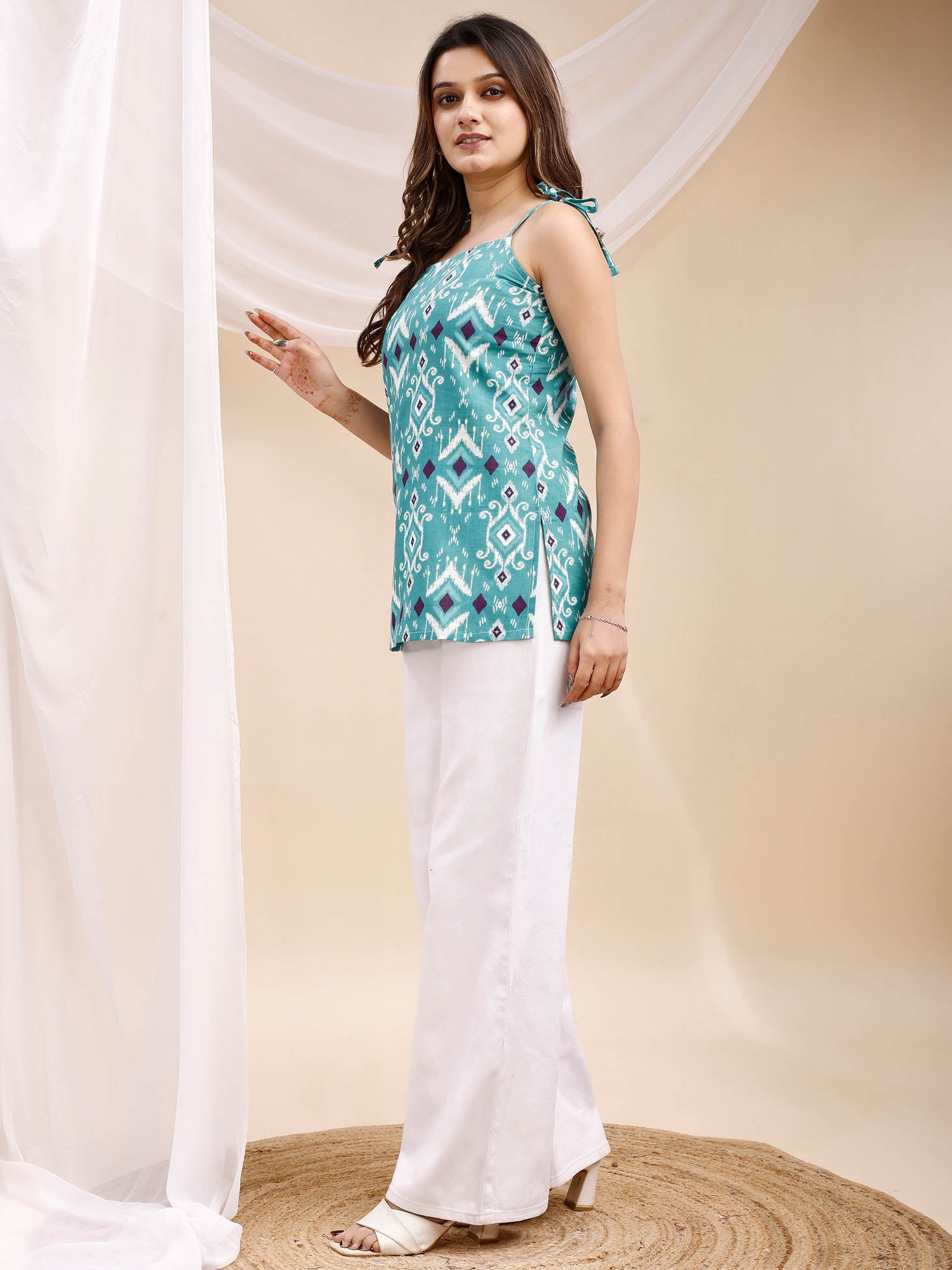 Cotton Turquoise Kurti 1