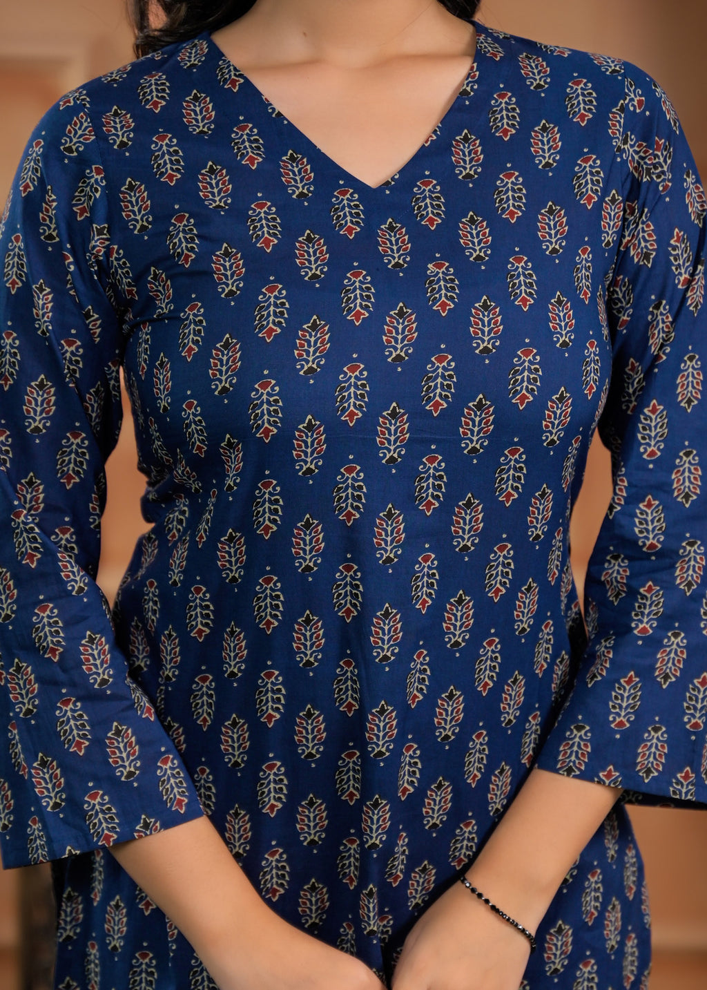 Pure Cotton Navy Blue Kurti 6