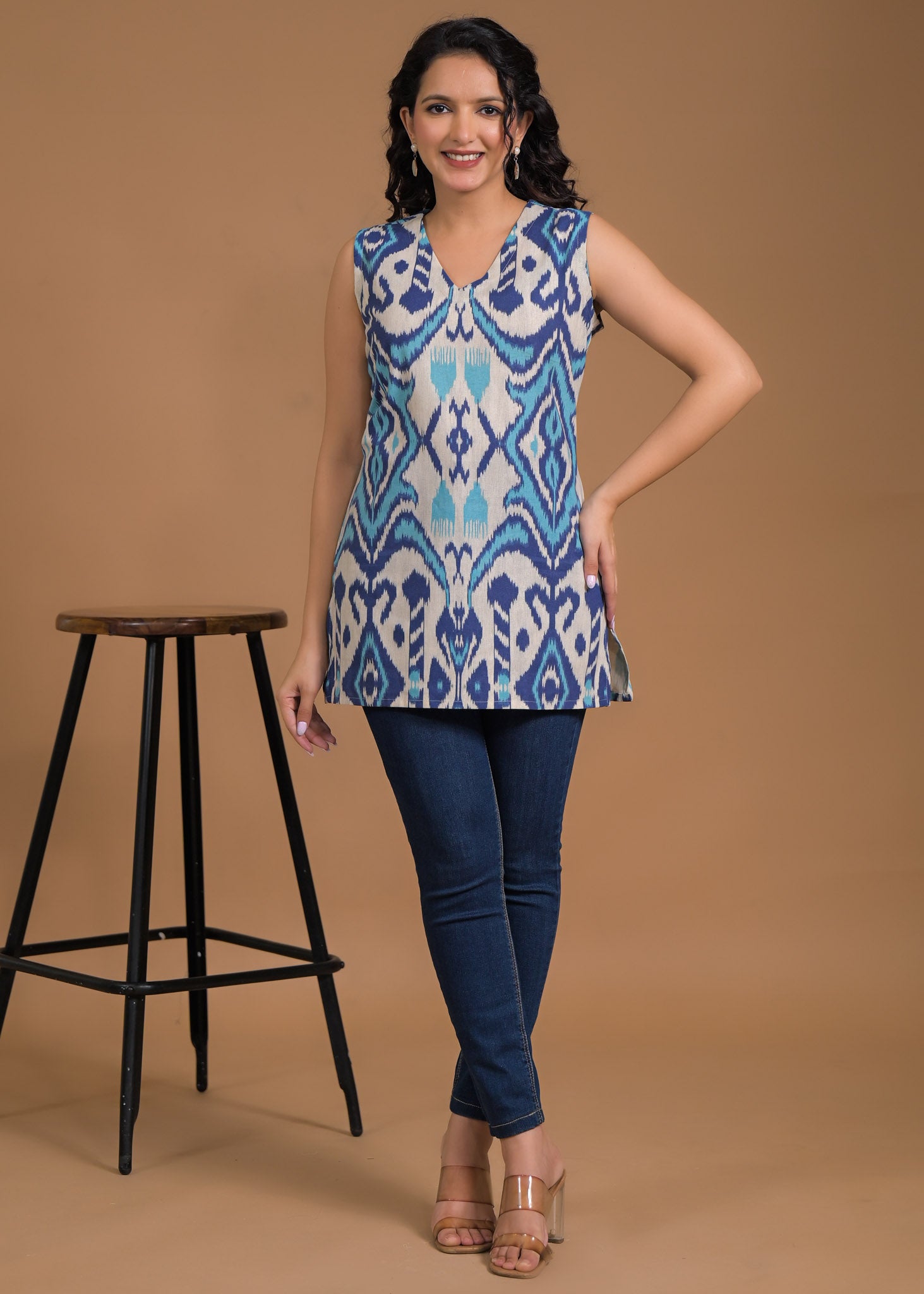 Pure Cotton Indigo Short Kurti 2
