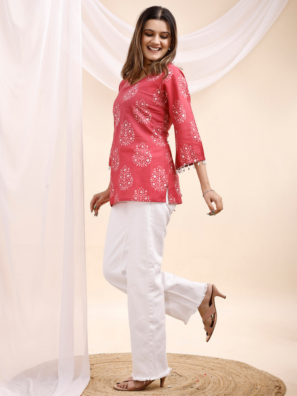 Cotton Magenta Kurti 3