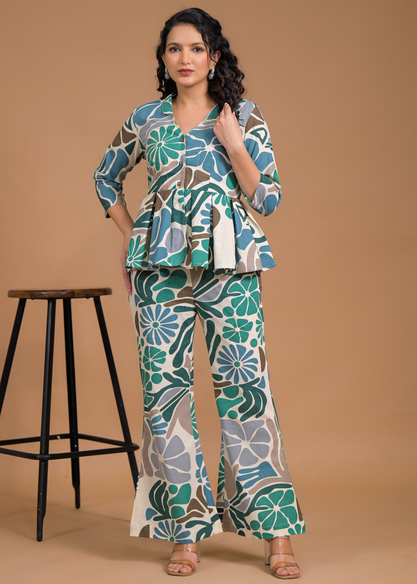 Pure Cotton Floral Coord Set Front