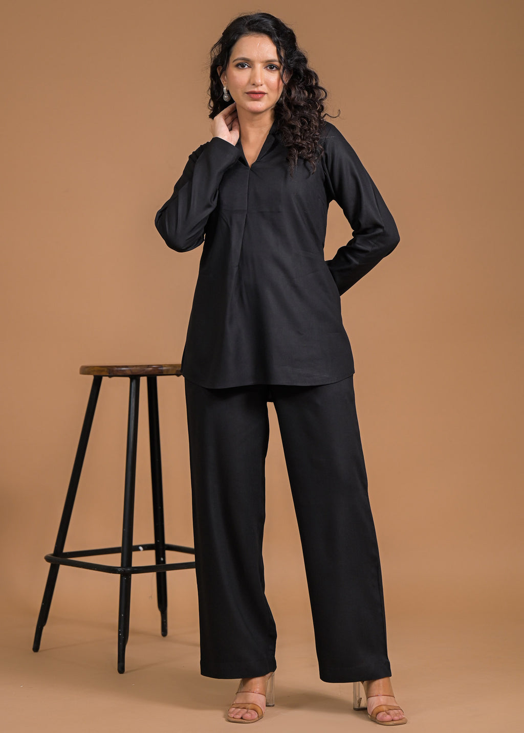 Rayon Black Coord Set