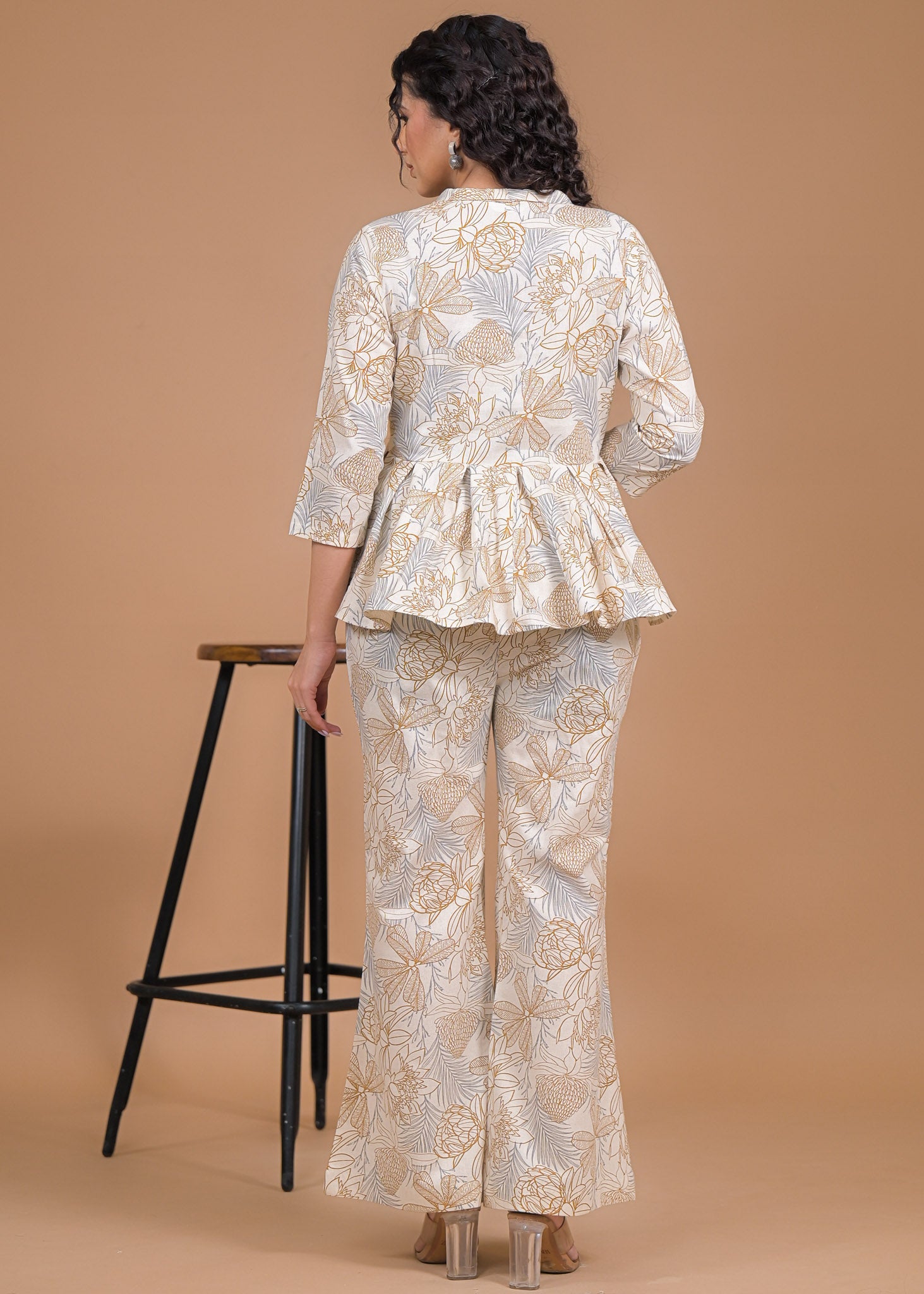 Pure Cotton Botanical Coord Set Back