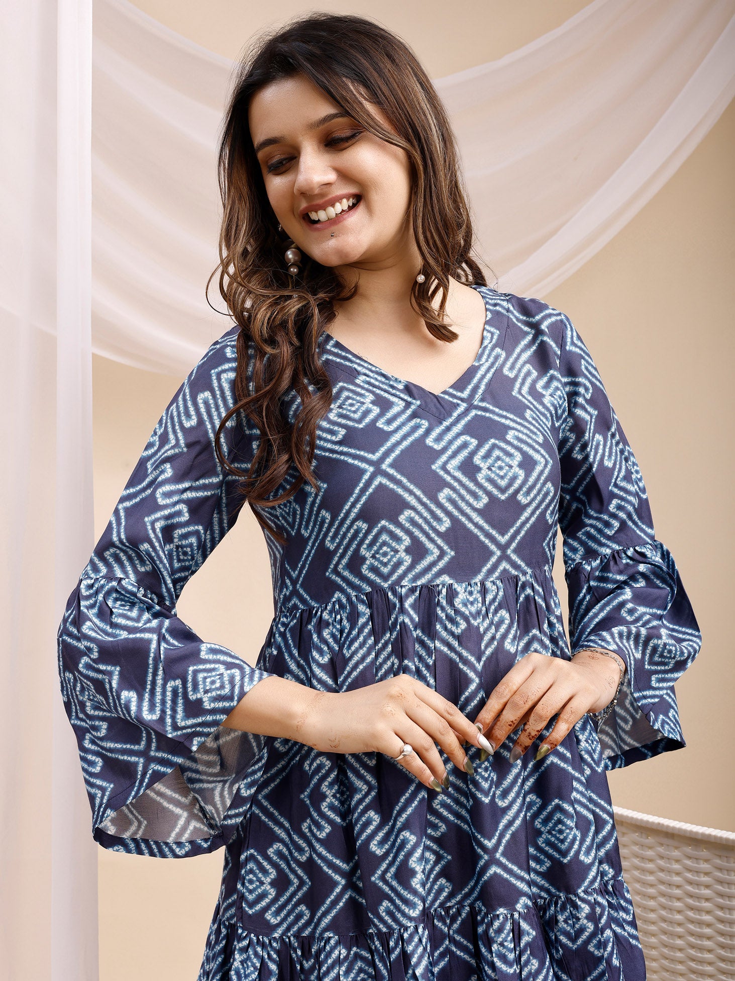 Viscose Muslin Blue Dress 2