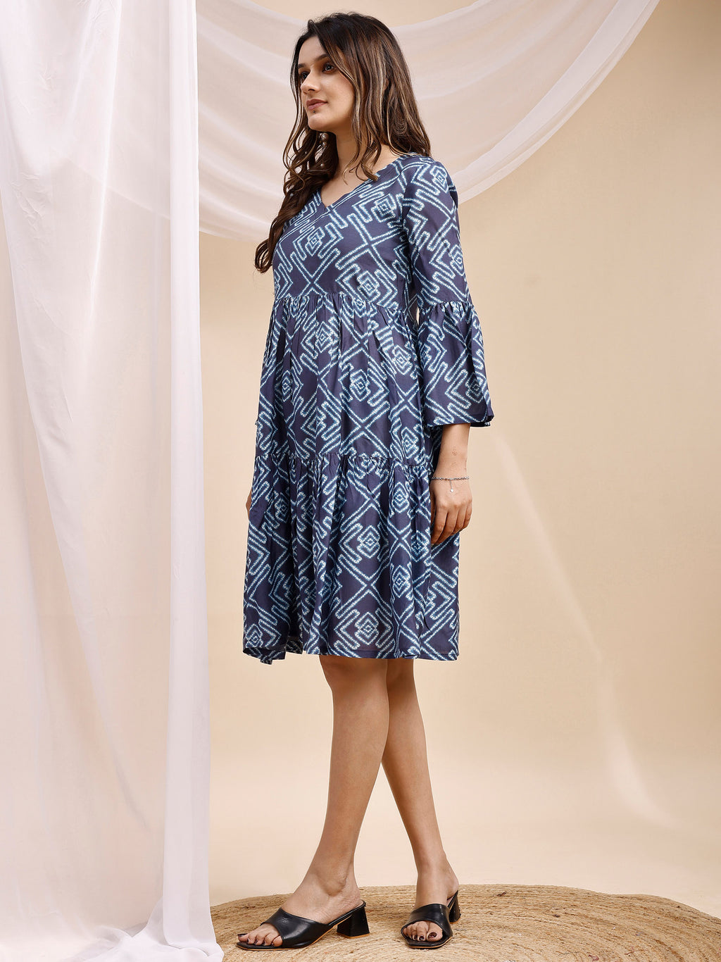 Viscose Muslin Blue Dress 5