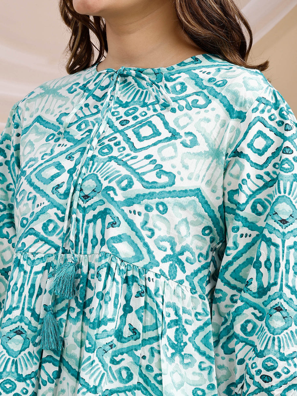 Cotton Turquoise Kurti 6