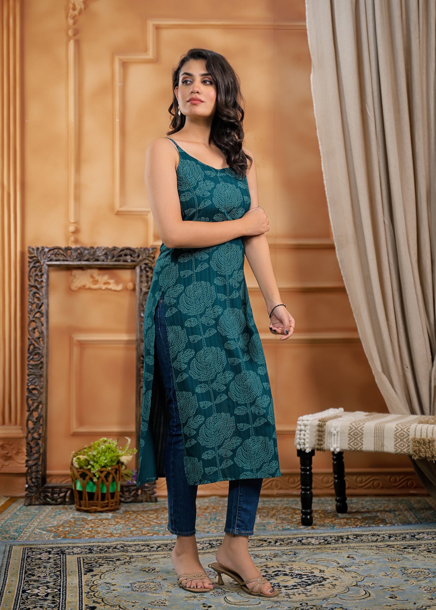 Rayon Teal Kurti 2