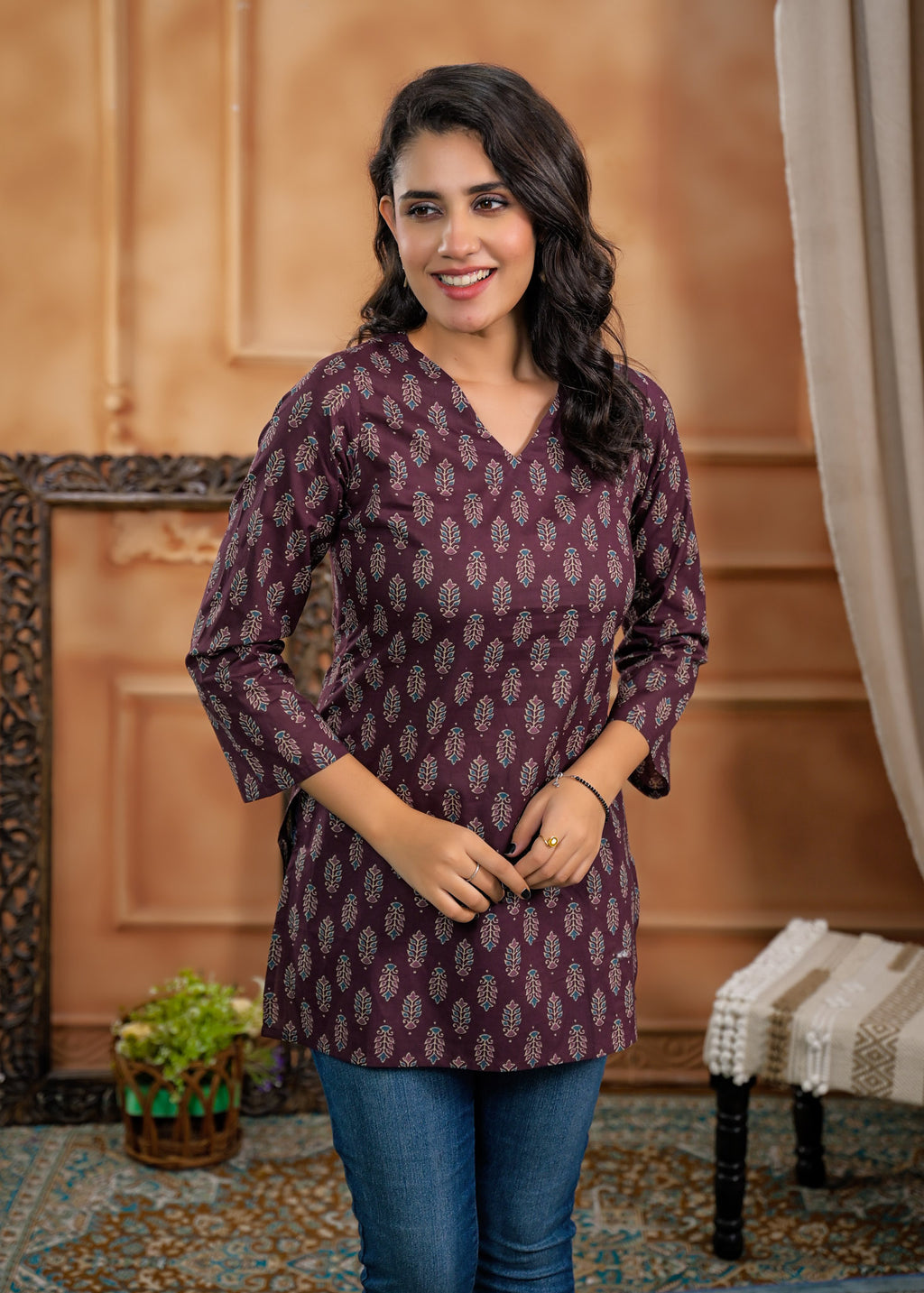 Pure Cotton Wine Kurti 2