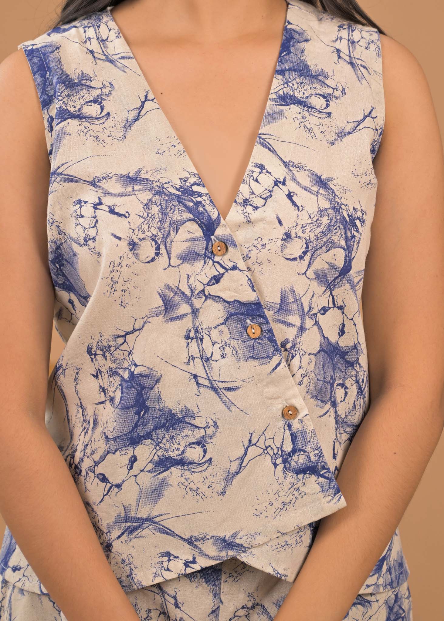 Pure Cotton Casual Wear Co-ord Set Neckline
