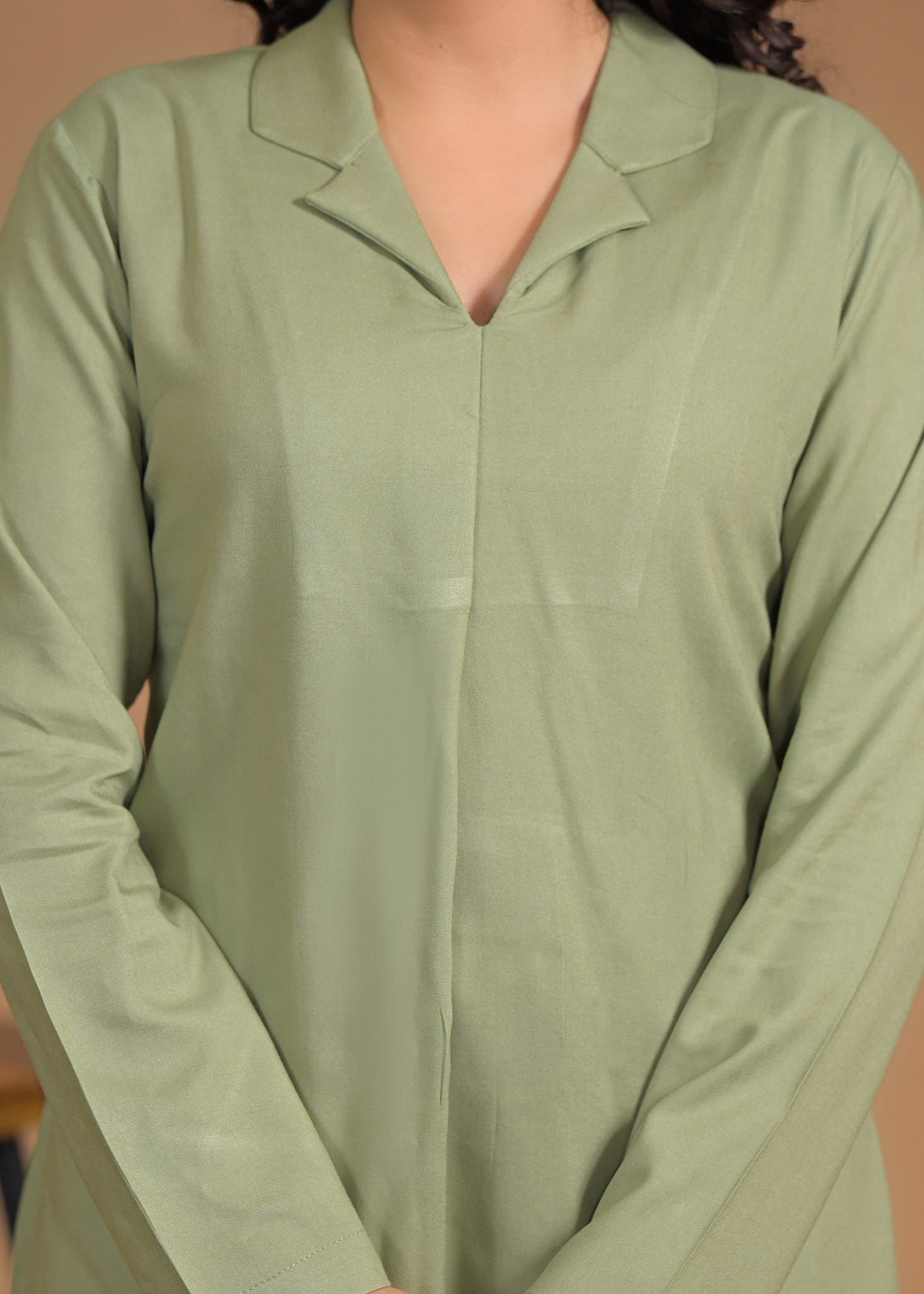 Rayon Casual Wear Coord Set Neckline