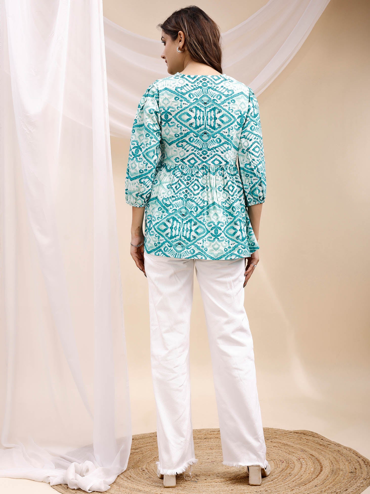 Cotton Turquoise Kurti 4