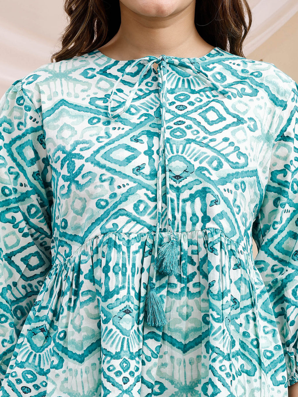 Cotton Turquoise Kurti 7