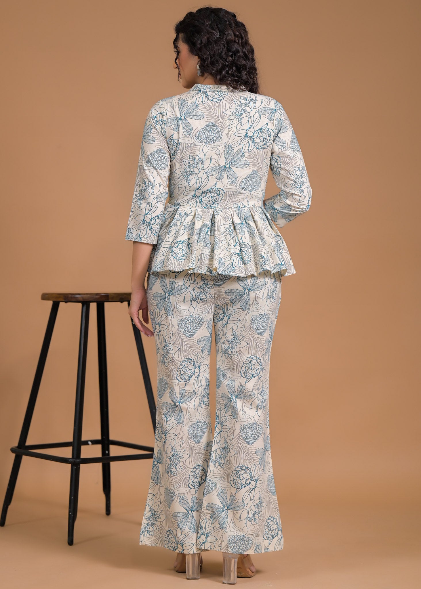 Pure Cotton Botanical Coord Set Back