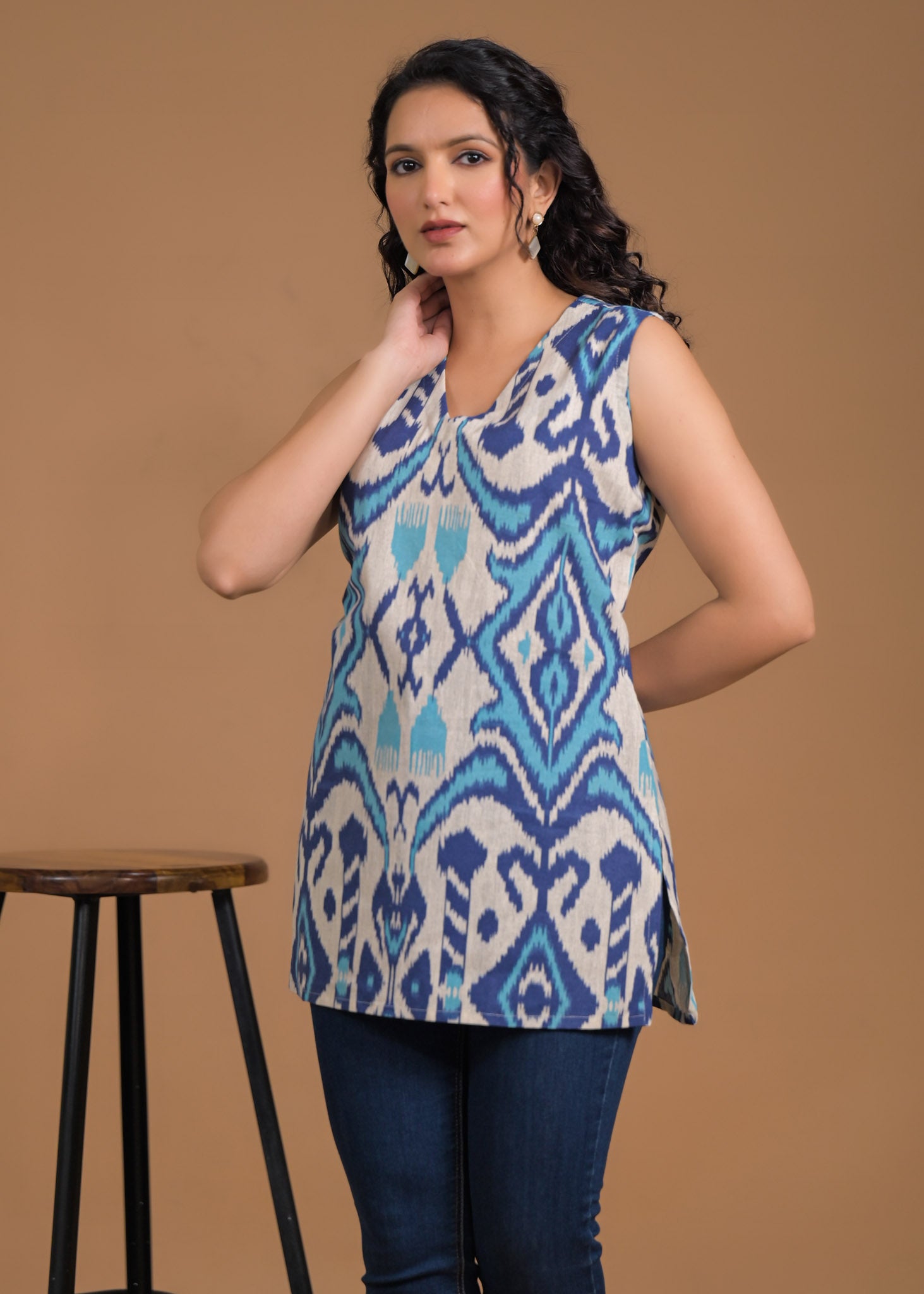 Pure Cotton Indigo Short Kurti 5