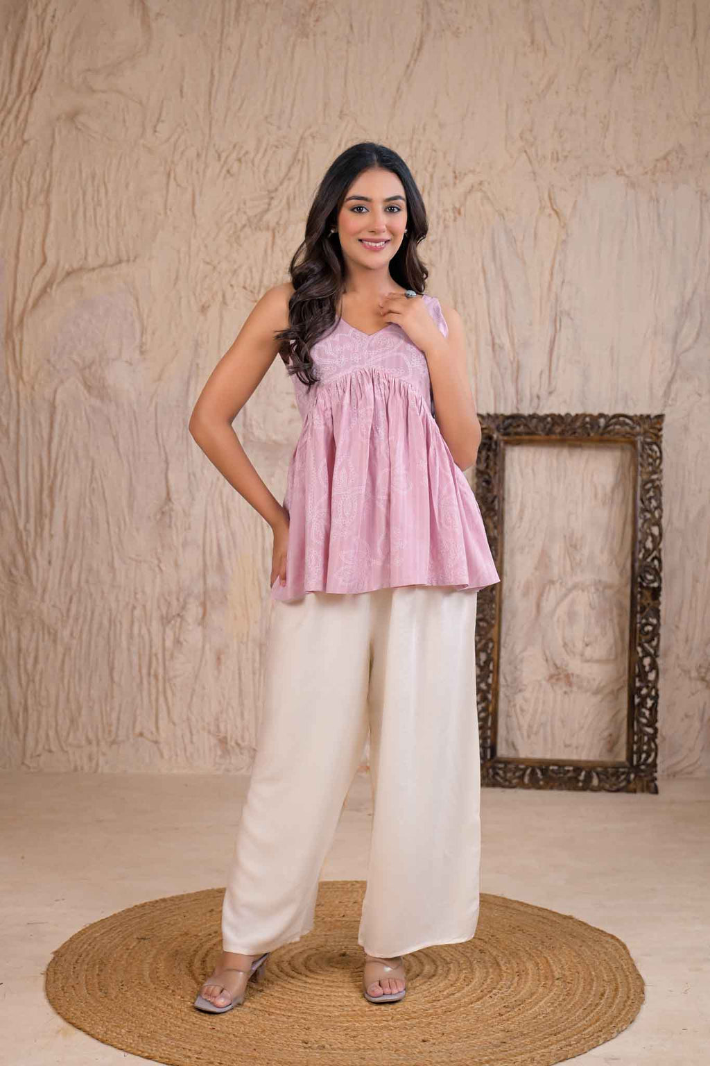 Rayon Baby Pink Kurti 3