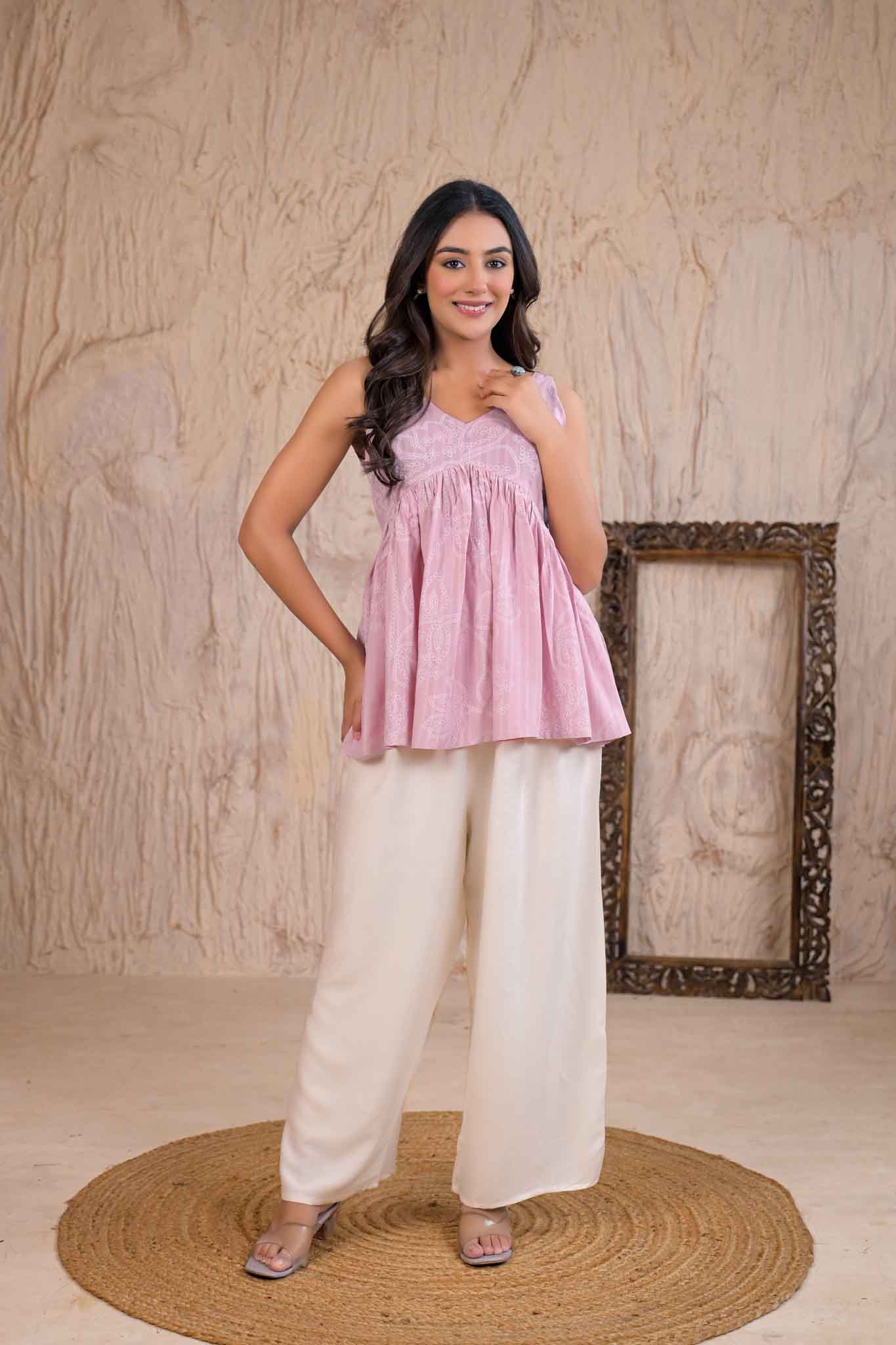 Rayon Baby Pink Kurti 3