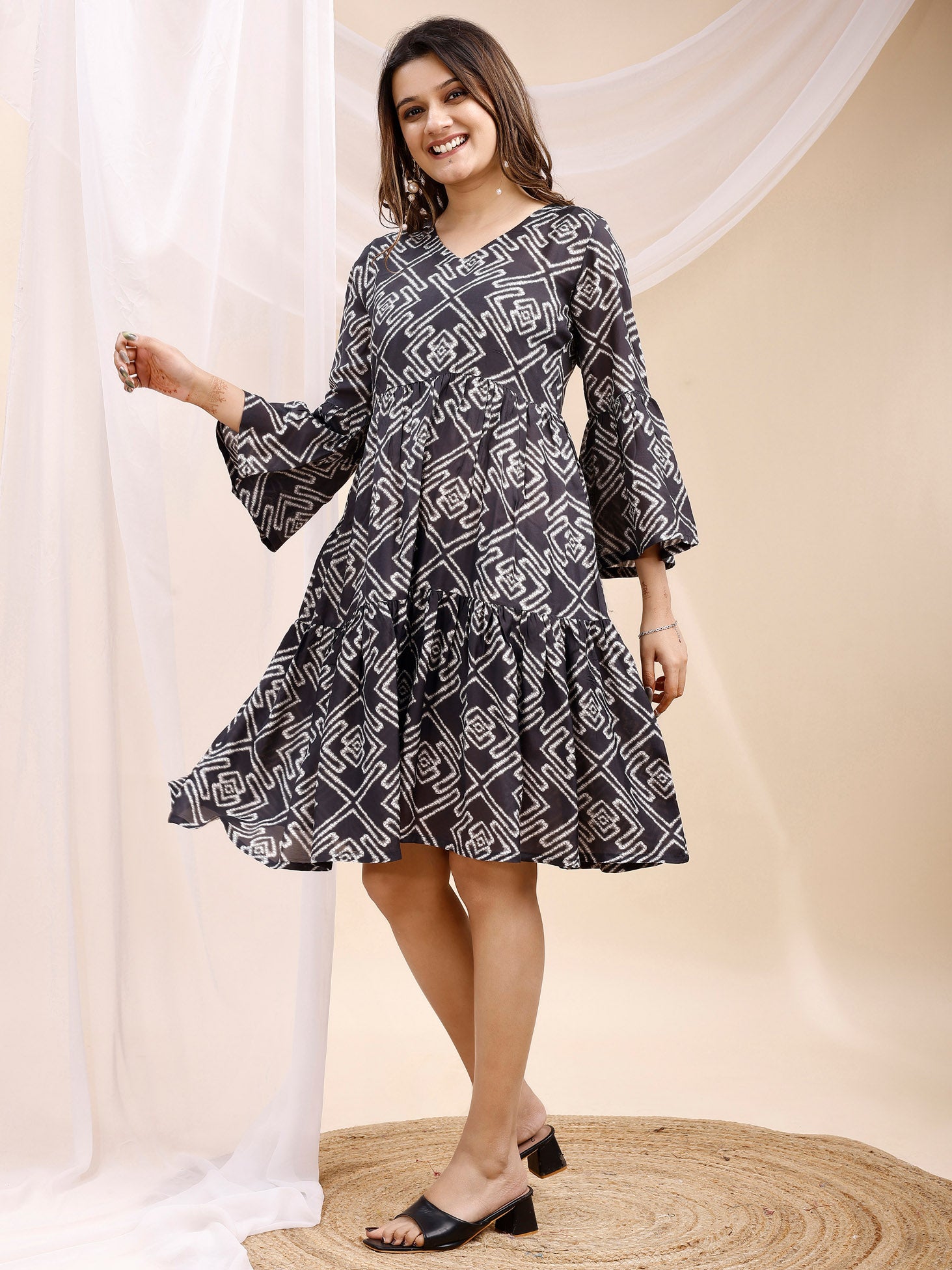 Viscose Muslin Black Dress1