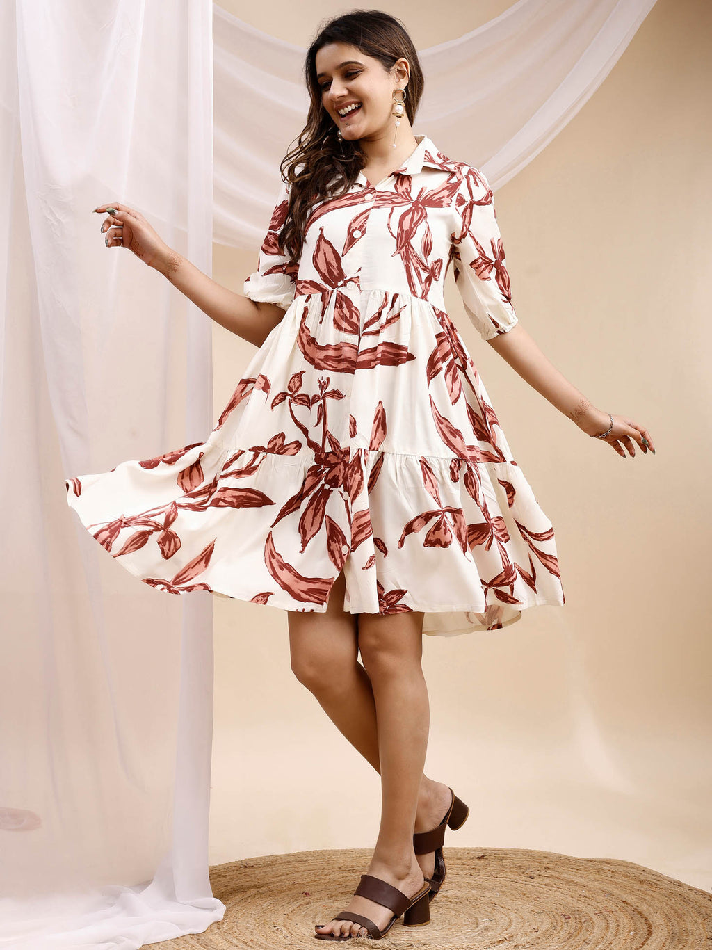 Rayon Maroon Dress 1