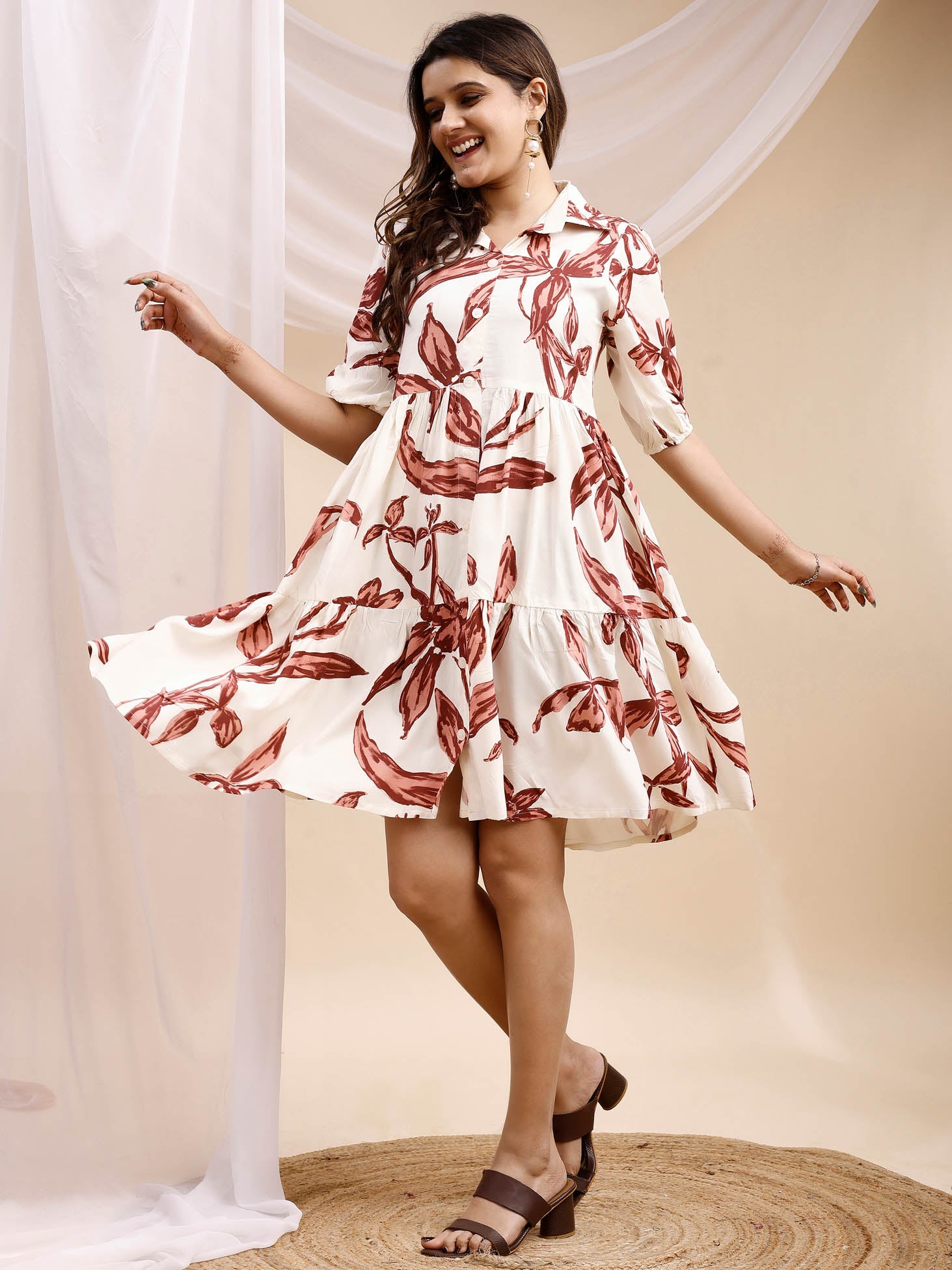 Rayon Maroon Dress 1