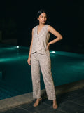 grey floral line art co ord set front relaxed