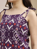 purple ikat cotton print detail