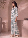 Sage Green Wave Print Co-Ord Set Side Alternate